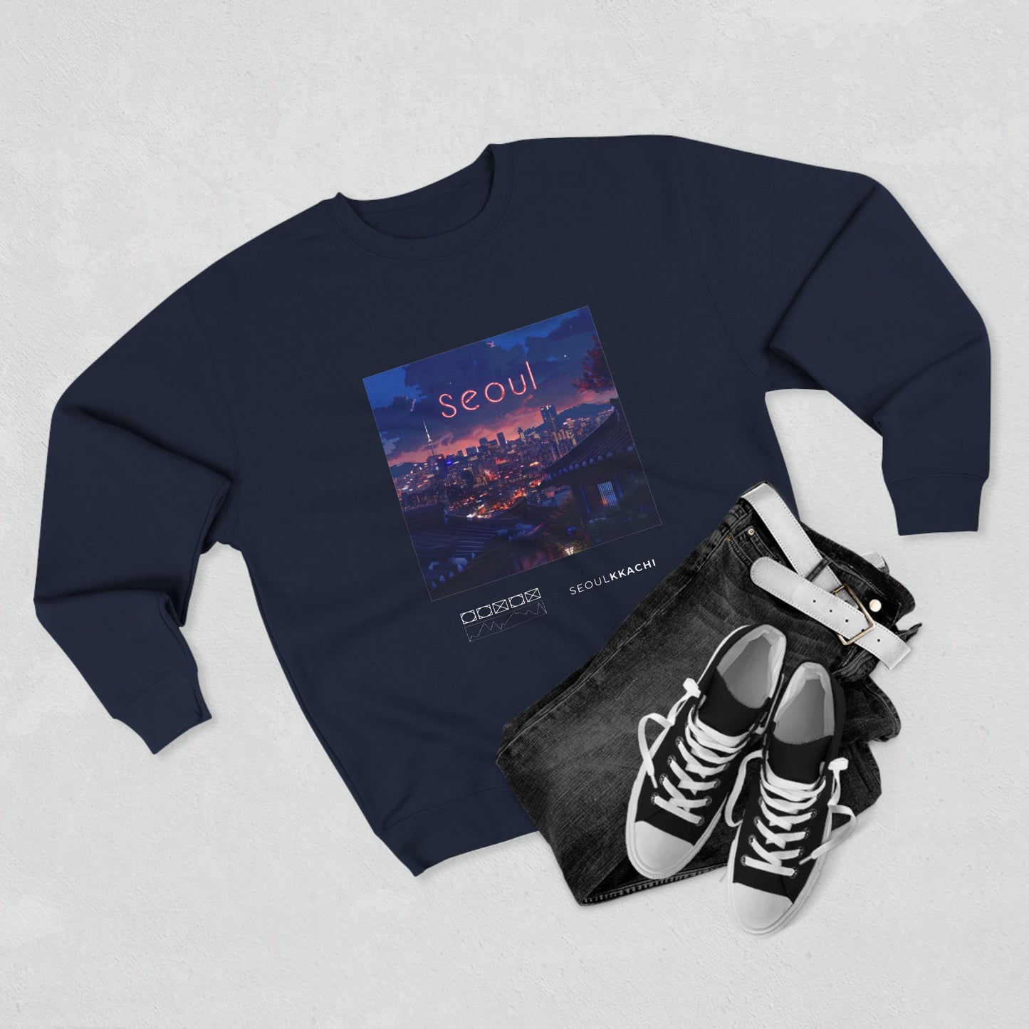 Seoul Night Skyline Unisex Sweater