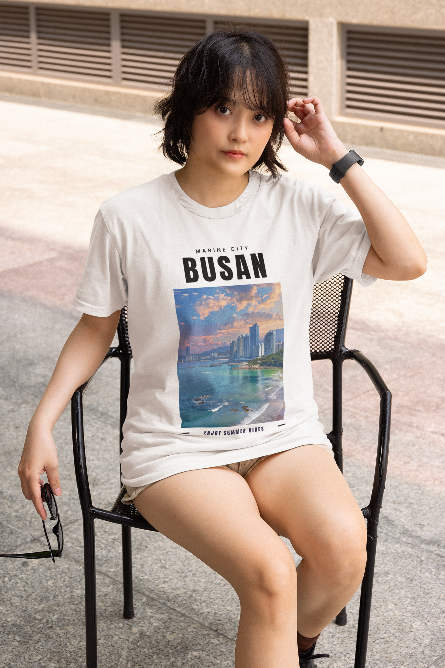 Busan Beach and Skyline T-shirt