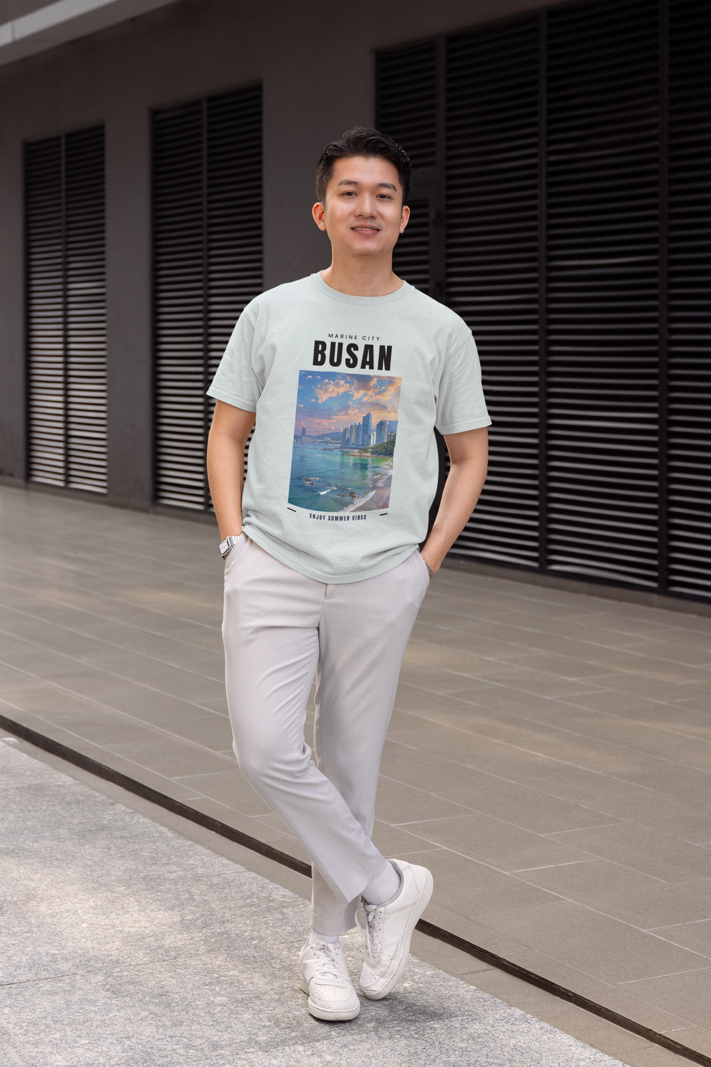 Busan Beach and Skyline T-shirt