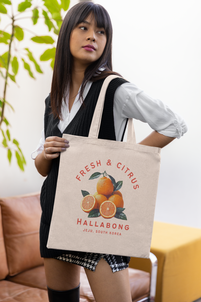 Jeju Hallabong Cotton Canvas Tote Bag